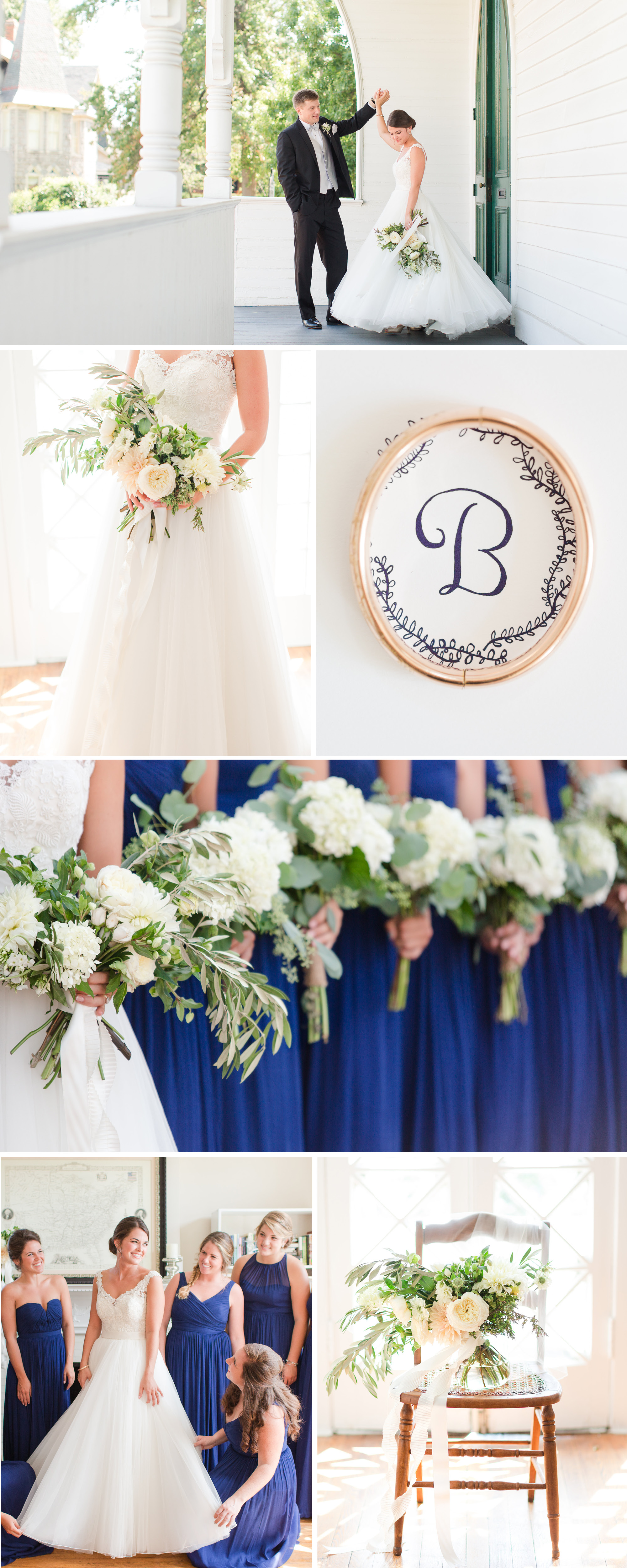 Classic Outdoor Wedding with Navy Accents and Neutral Florals by Katelyn James Photography