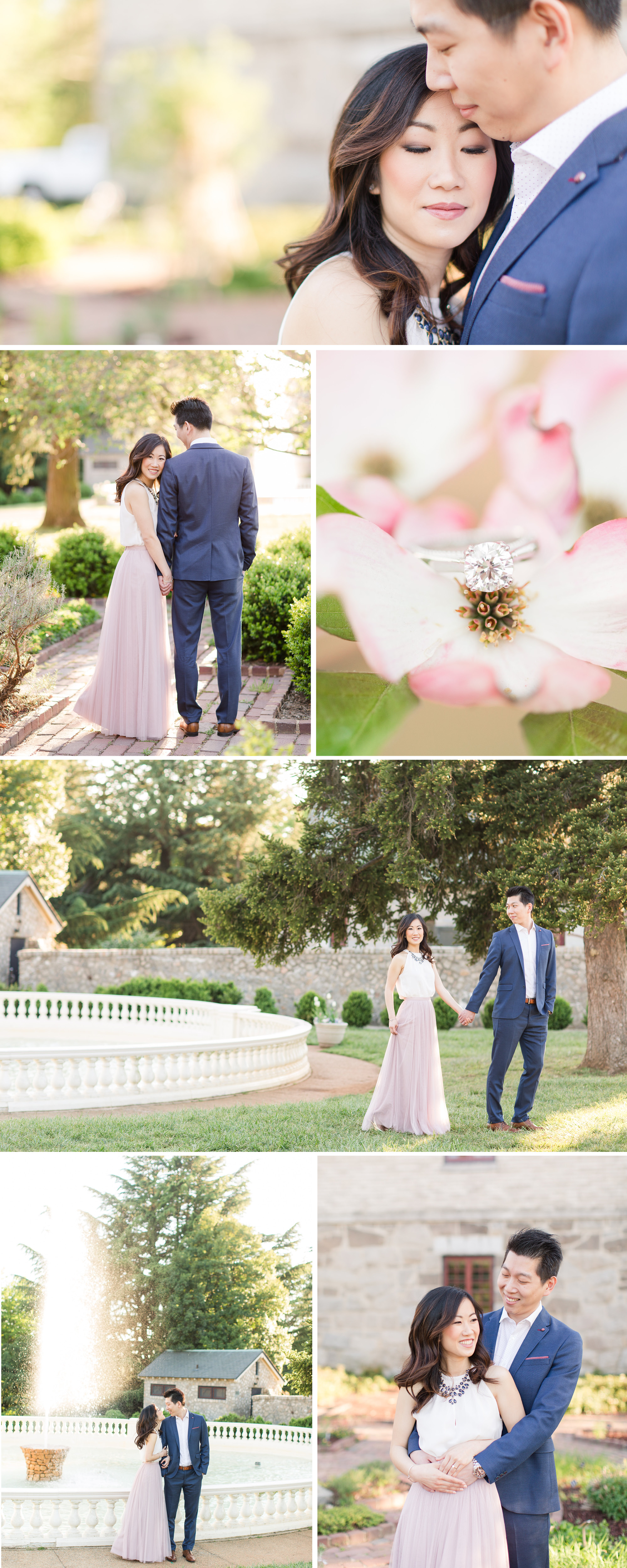 Formal Navy Suit and Tulle Skirt Maymont Richmond Engagement Pictures | by Katelyn James Photography