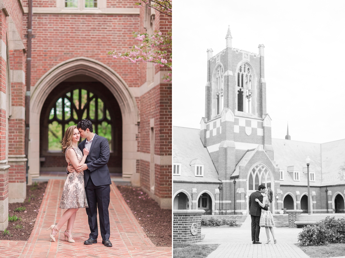 Sunrise University of Richmond Engagement Portraits by Katelyn James Photography