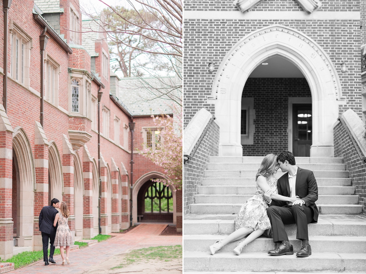 Sunrise University of Richmond Engagement Portraits by Katelyn James Photography