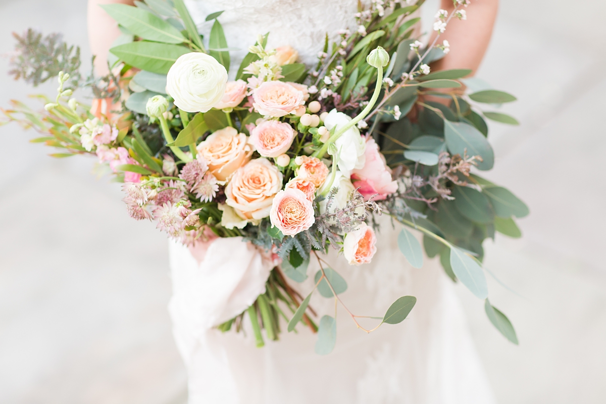 A Classic Ivory, Blush, Sage, and Taupe Richmond Wedding at the Visual Arts Center | By Katelyn James Photography