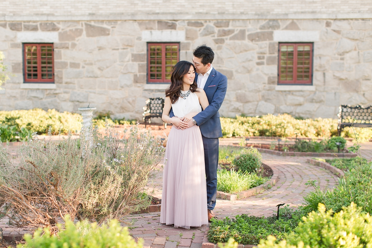 Formal Navy Suit and Blush Tulle Skirt Maymont Engagement Pictures in Richmond, VA | by Katelyn James Photography