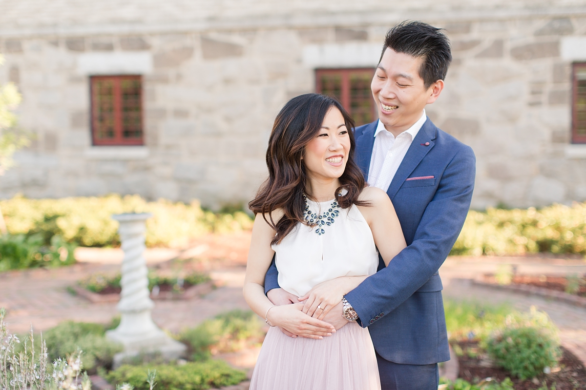 Formal Navy Suit and Blush Tulle Skirt Maymont Engagement Pictures in Richmond, VA | by Katelyn James Photography
