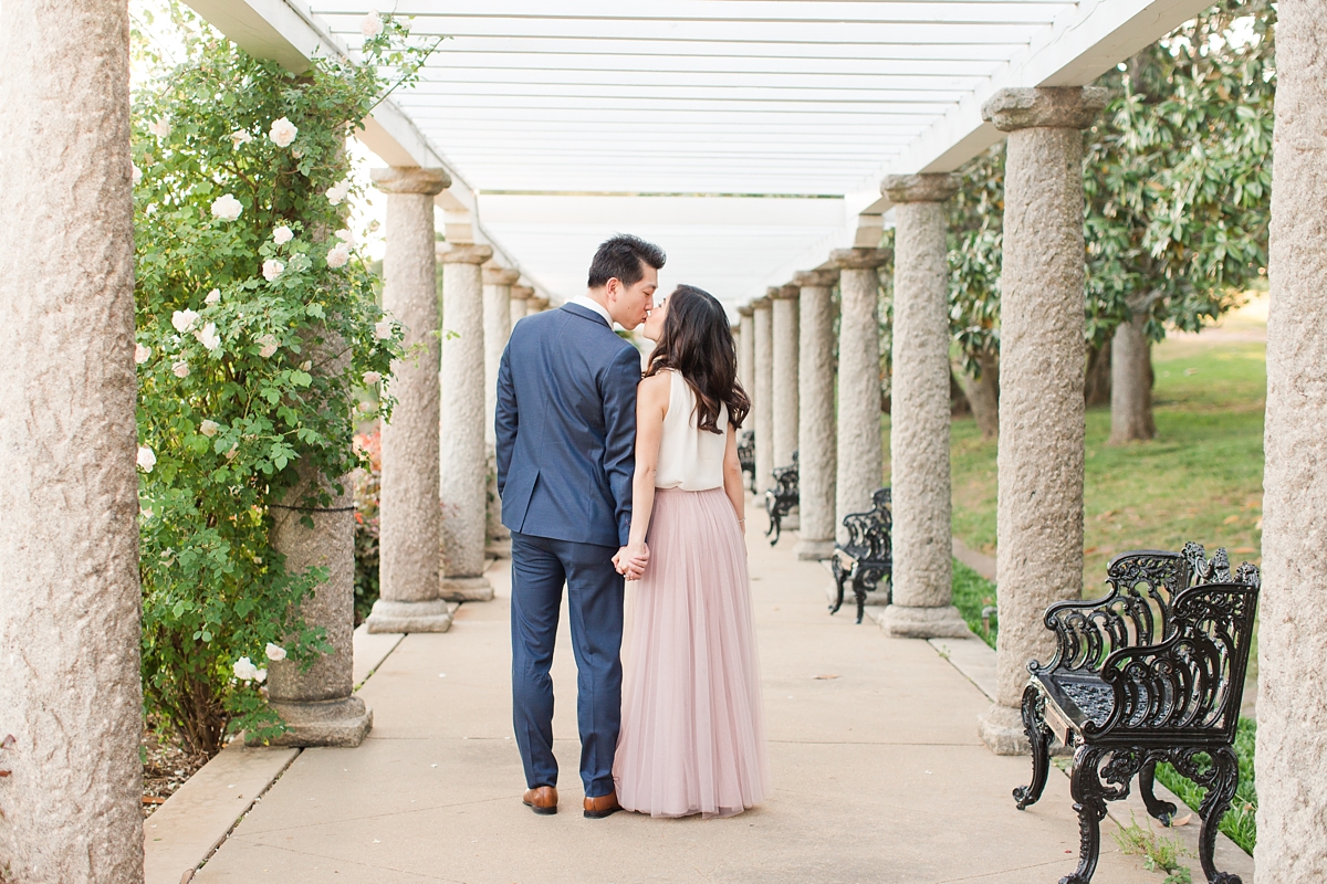 Formal Navy Suit and Blush Tulle Skirt Maymont Engagement Pictures in Richmond, VA | by Katelyn James Photography