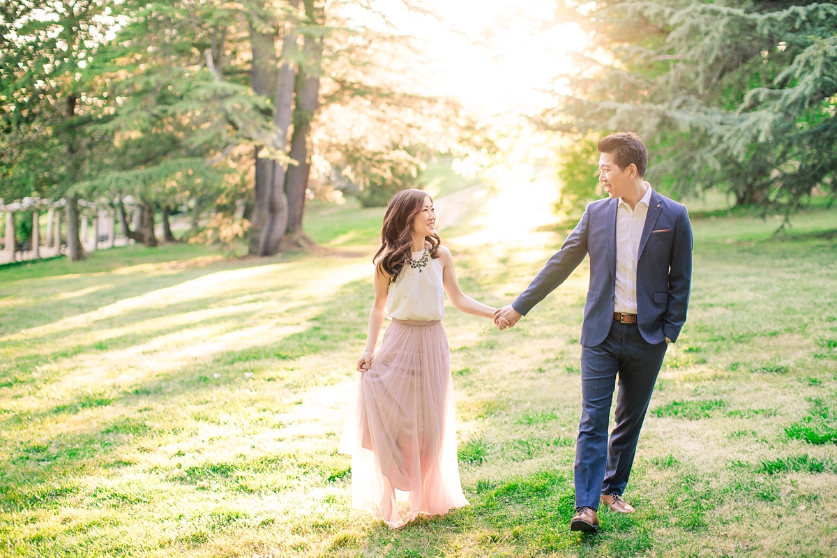 Formal Navy Suit and Blush Tulle Skirt Maymont Engagement Pictures in Richmond, VA | by Katelyn James Photography